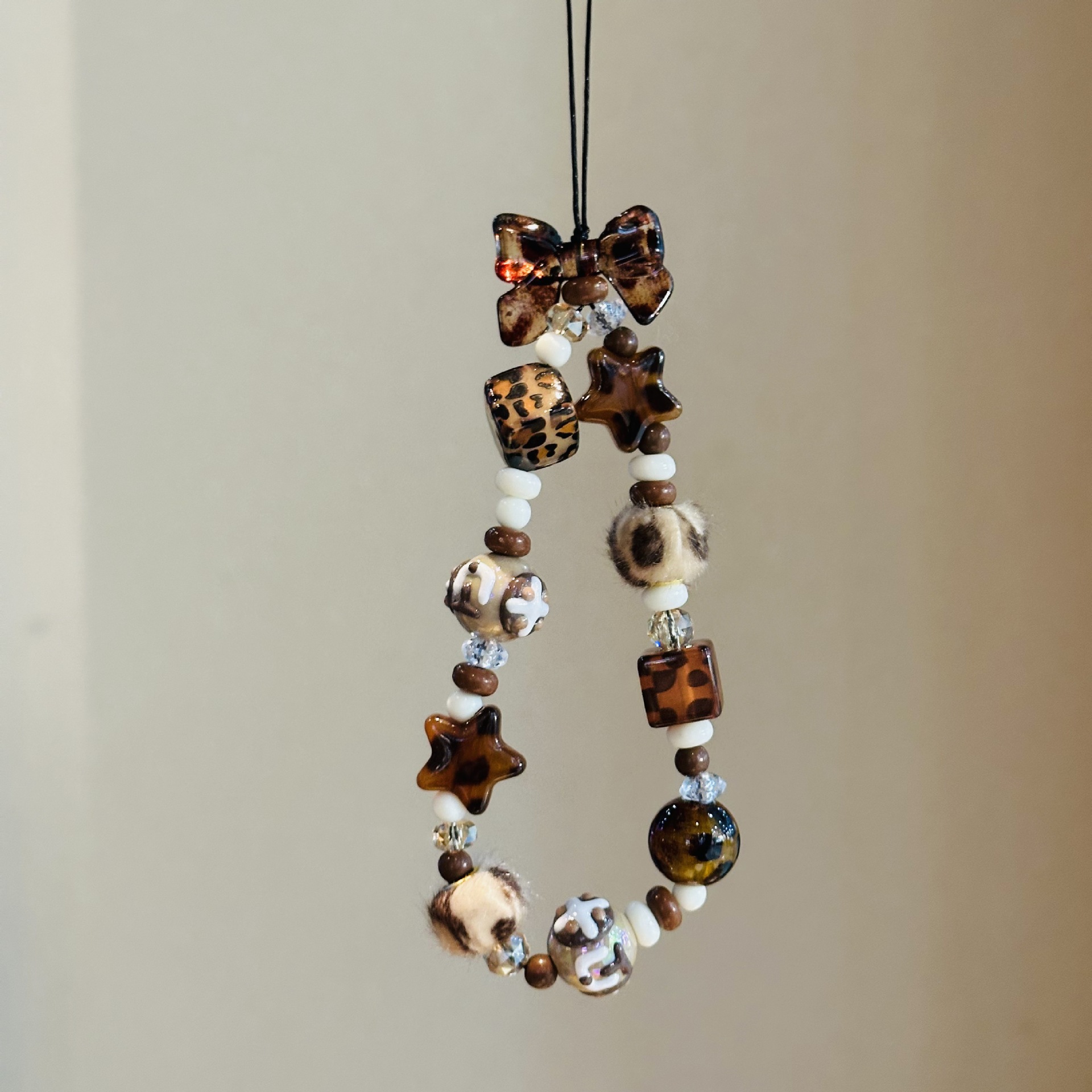 1 kos Instagram Leopard Print Lok Zvezdni Trak za Telefon DIY Zapestna Verižica CCD Kamera Obesek Torbica Okras
