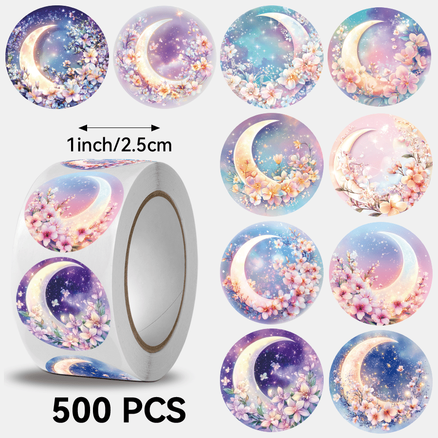 TEMU 500pcs Per Roll, 10 And Floral Patterns, Suitable For Decorating Tablets, Phone Cases, Notebooks, Product Packaging, Skateboards, Etc., An Ideal