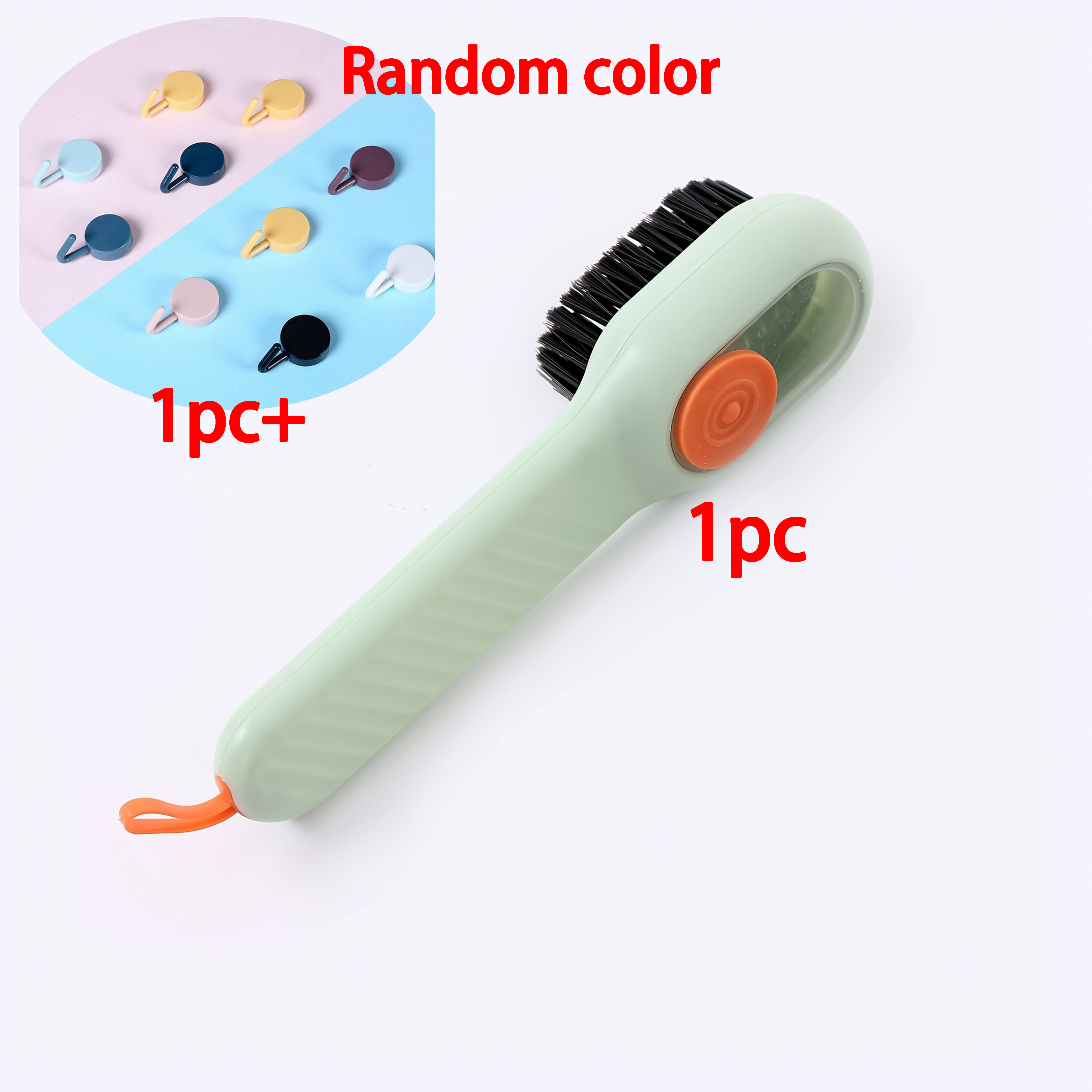 TEMU Brosse à chaussures liquide multifonctionnelle avec crochet, couleur aléatoire, brosse à chaussures liquide à presser à , outil à chaussures à