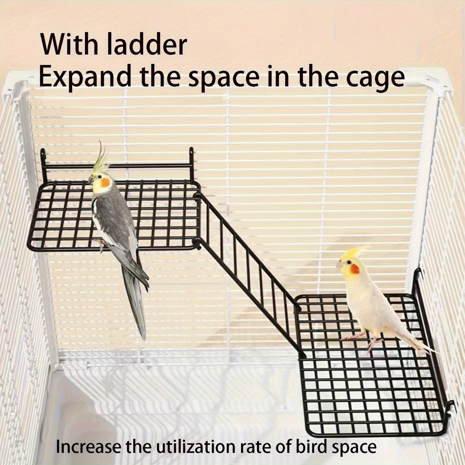 TEMU Simple Metal Bird Ladder With Climbing Frame In Models, Made Of Durable Iron Alloy- Ideal For Aviary Use