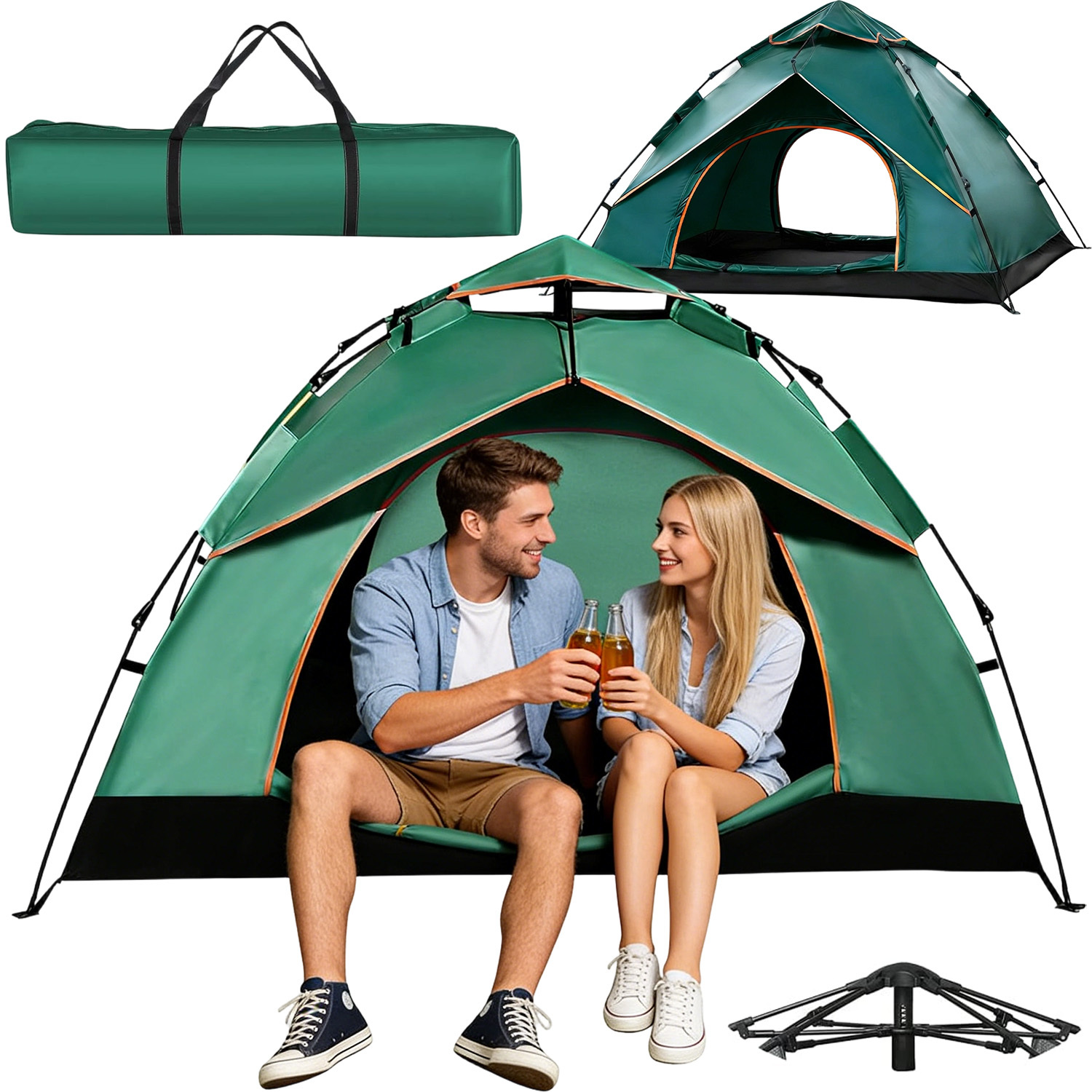 For Camping, 3-4 Person Camping Tent Automatic Easy Setup Dome Tent, Tents, Lightweight Tents For Camping Hiking Backpacking Fishing Hunting