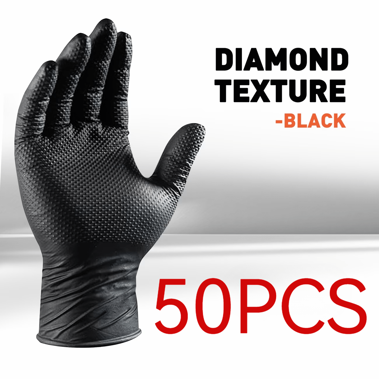 TEMU 50pcs Cleaning Gloves, Thickened Diamond-textured Nitrile Gloves, Thickness, Sizes S/m/l/xl, Powder-free And -free, Suitable For Car Washing,
