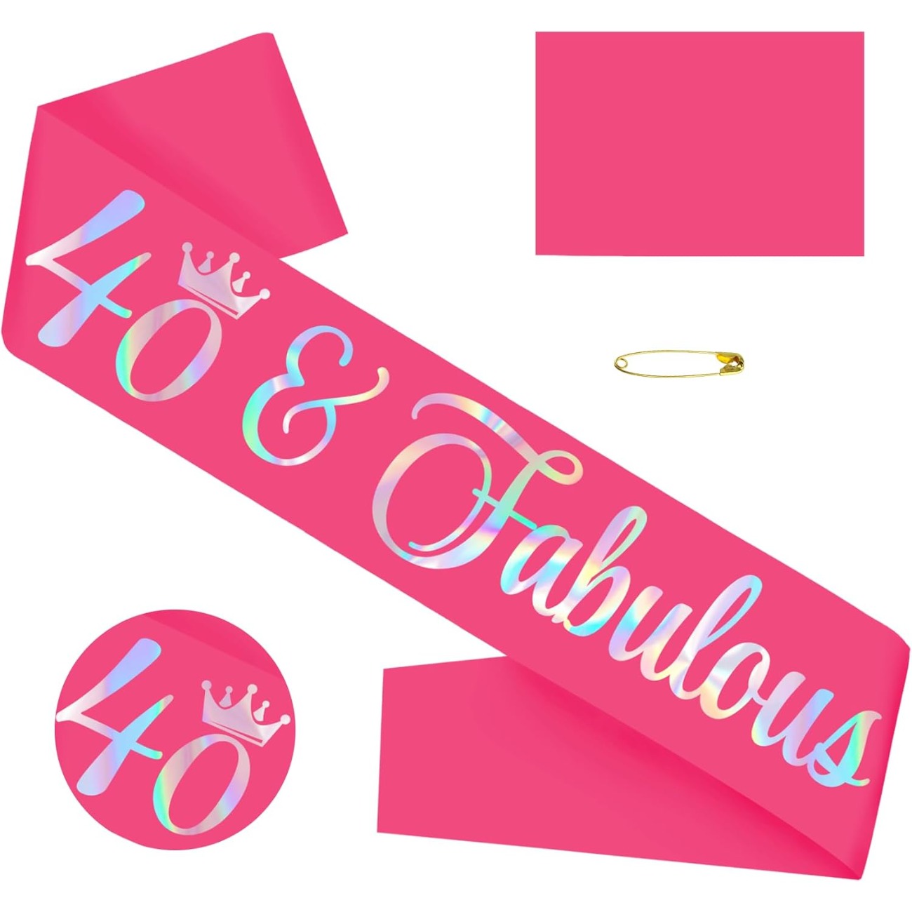 Image of 1pc Fabulous 40th Birthday Belt, Peach-colored Fun 40th Birthday Belt Women's 40th Birthday Party Decoration Birthday Gift (peach-colored And Rainbow)