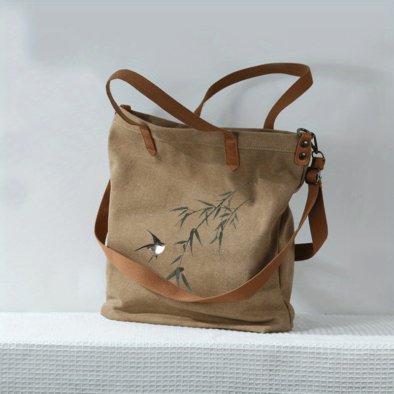 Image of Khaki Women's Shoulder Bag Crossbody, Commuter & Tote Bag, Swallow Flight , Unisex & Durable – Ideal For Travel Enthusiasts And Daily Users Trips, Beach , Shopping, And Versatile Daily Use