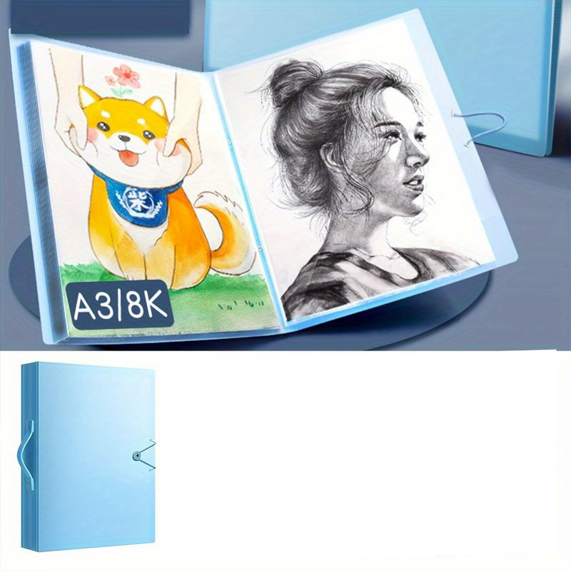 item picture large a3 8k double wire bound portfolio features a sturdy and rigid structure with smooth fold resistant pages ideal for high frequency use versatile for art exhibitions     business proposal bindings or daily document
