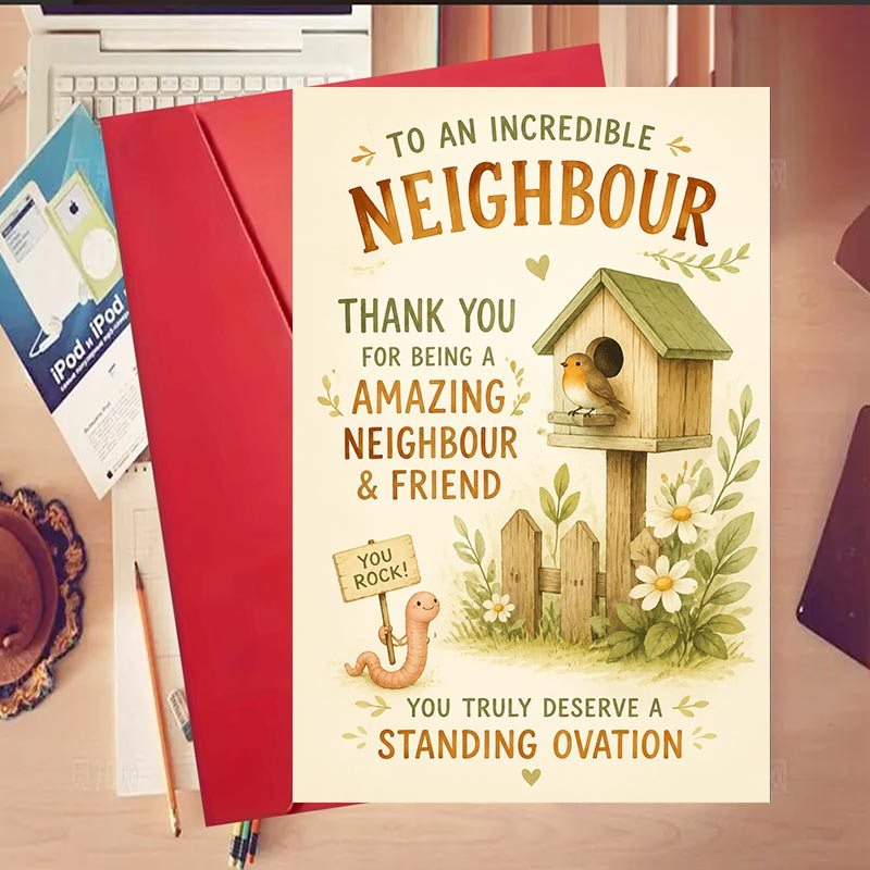 TEMU 1 Set Thank You Card For Amazing Neighbor And Friend Ideal Gift For Expressing Gratitude To Neighbors