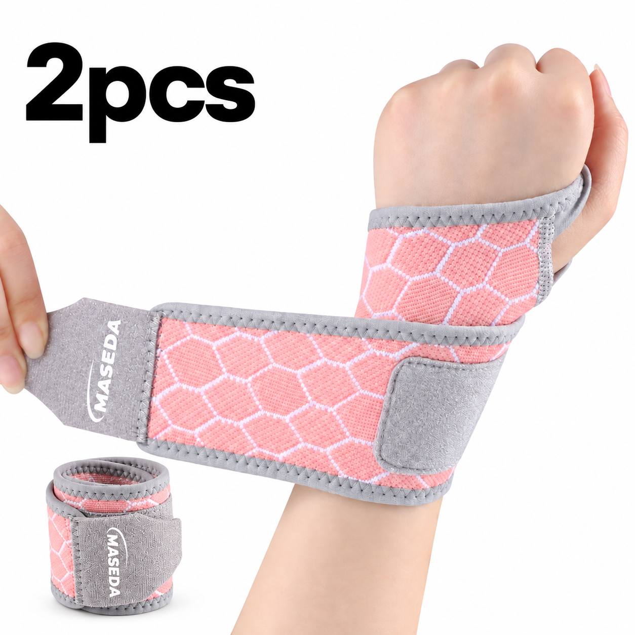 TEMU 2pcs Breathable Thumb And Wrist Support, Adjustable Compression Wrist Brace With Thumb Loop, Lightweight Flexible Hand Support For Workout,