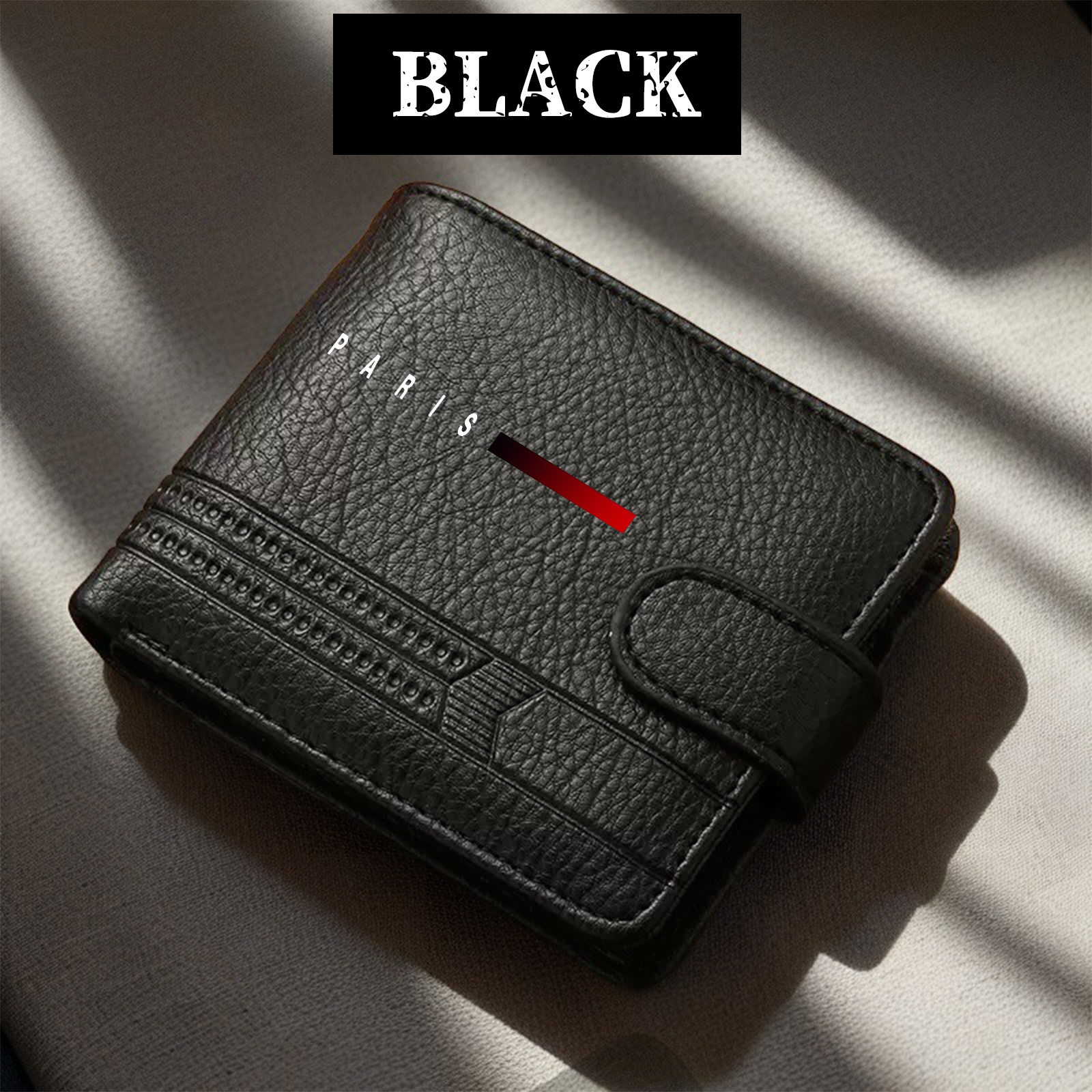 1pc Men's Novelty Wallet | Paris Themed Trendy Fashion Print, Large Capacity Faux Leather, Multi-functional, In Black And Brown, Ideal For Daily And Father's Day Gift