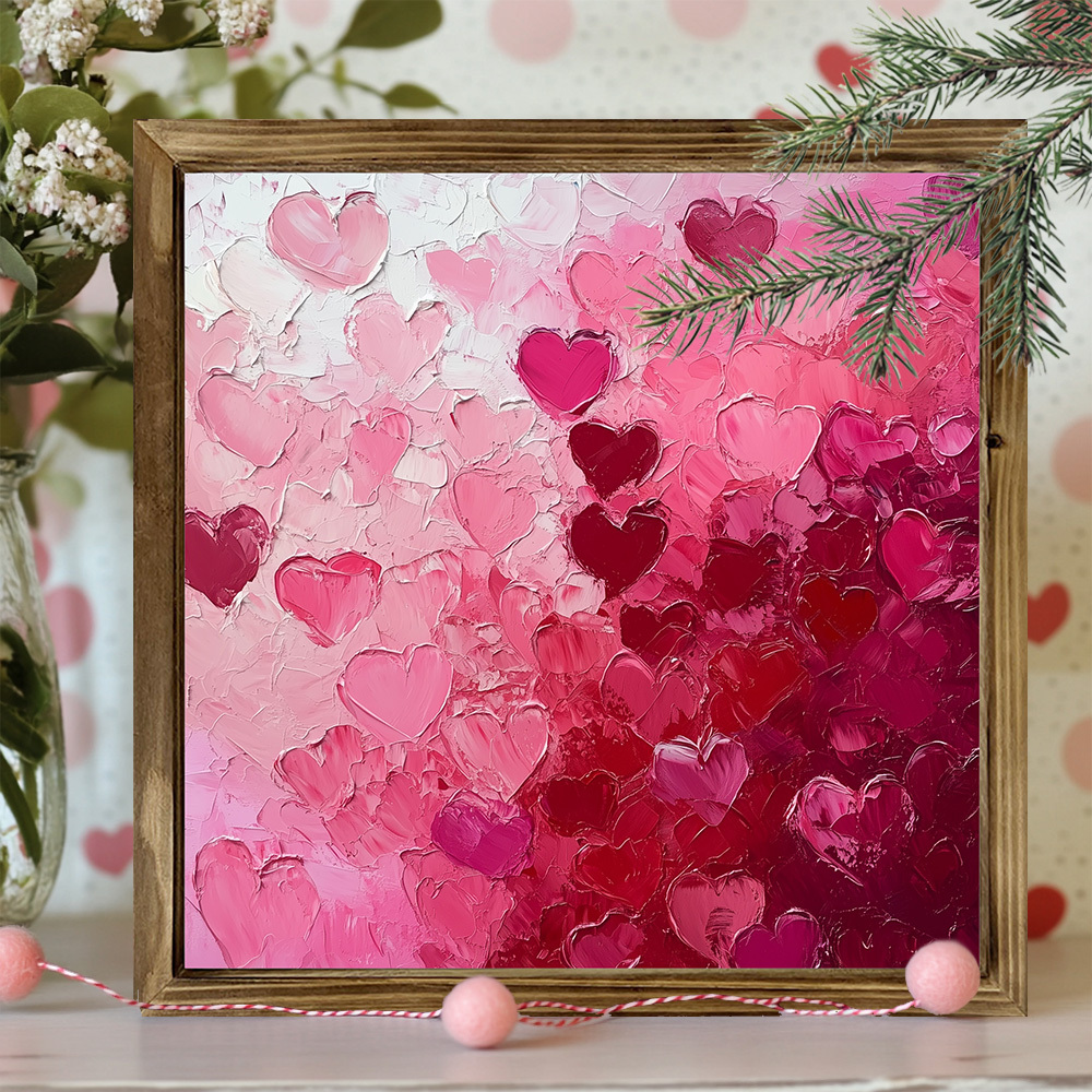 

8x8 Inch Rustic Wall Art - Valentine's Day And Christmas Decorations, An Ideal Gift For Home And Office | , No Batteries Required