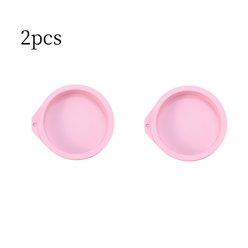 Image of 2pcs 4-inch Round Silicone Cake Molds - , Easy Clean Layered Baking Tray For Oven Use, Ideal For Bread And Cakes, Flexible Diy Baking Tools, Silicone Baking Molds