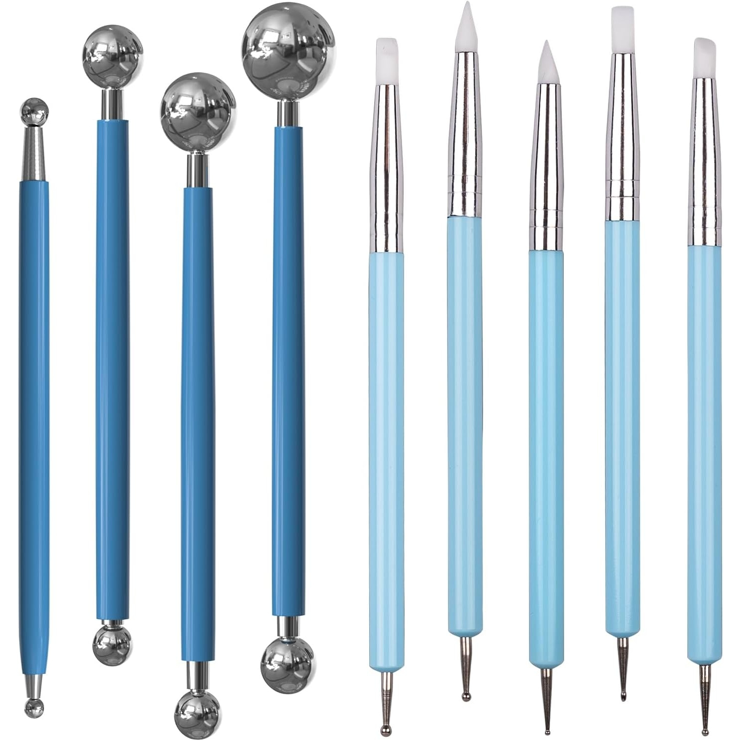 dotting tools silicone clay sculpting tool ceramic clay ball stylus dot painting tools pottery embossing tool for rock nail blending drawing modeling beauty