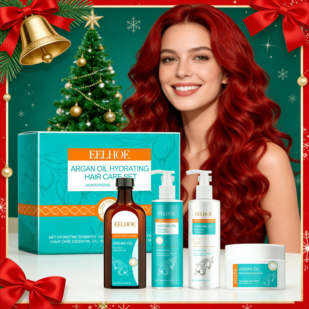 TEMU Moroccan Nut Oil Moisturizing Hair Care Set | Professional Salon Care For Hair Dyeing, Fixing Hair Color, Reducing Hair In Winter, Long Lasting