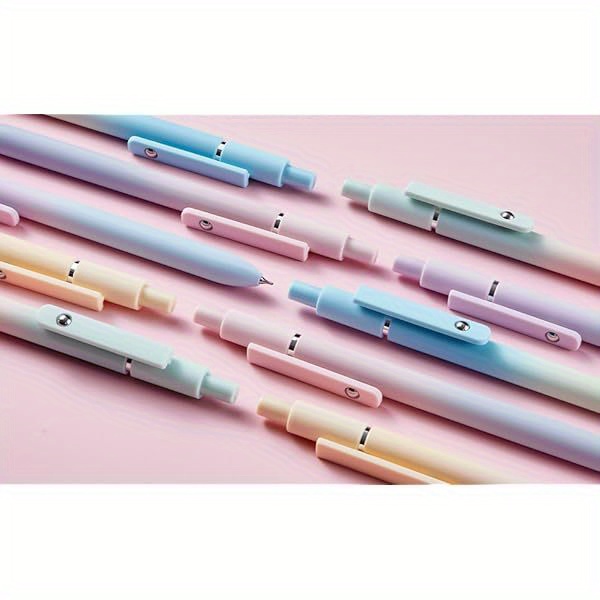 gel pens, 10pcs medium point 0. 7mm, gradient color, black ink, retractable design, aesthetic pens for journaling, school supplies, office supplies, cute gel pens, pen, fancy pen, needle tip pens, cute pens bulk, writing tools, journaling supplies, stylish pens, trendy stationery, durable ink, smooth writing, multipack pens, office workers, journal lovers Product details 0