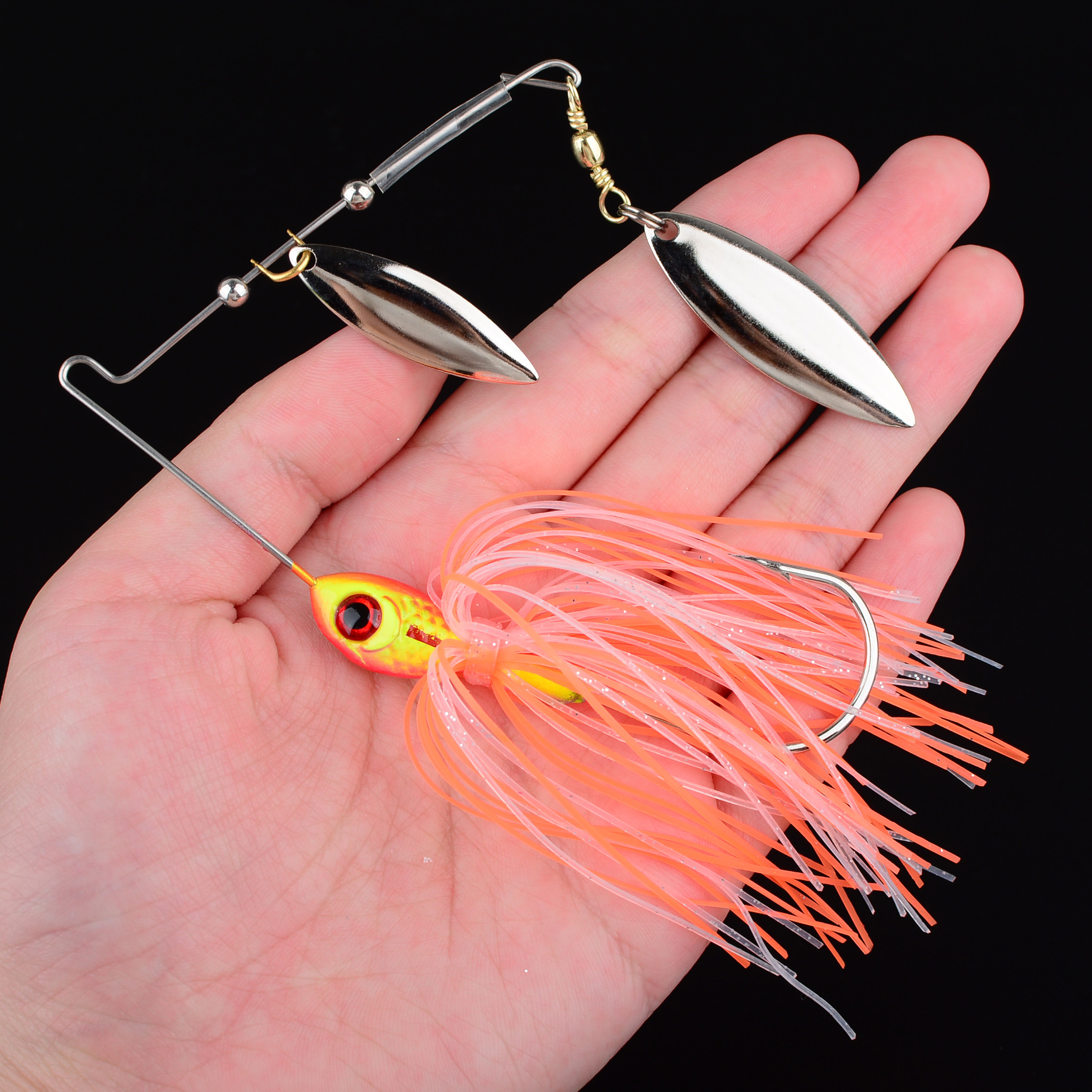 TEMU 1pc Señuelo de Pesca Spinnerbait Jig Cuchara Metálica Cabeza de Jigging Spinner Bait Swimbait para Cuchilla Spinner Bait