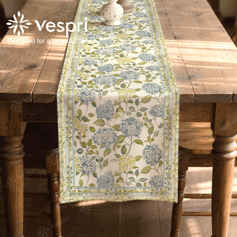 TEMU 1/4/5/6/7pcs Floral Table Runner, Botanical Table Runner White Green Decor For Dining Table, Farmhouse Decor, Spring Summer, Parties Festivals