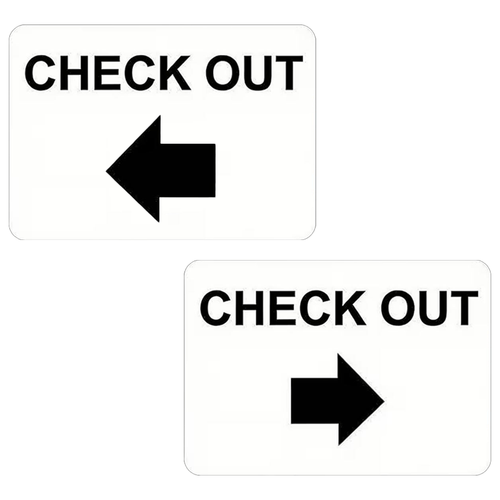 2d flat 2d flat 2d flat 2pcs 8x12 inch street warning signs white background black arrow metal hanging plaques check out with arrow and left arrow sign indoor outdoor dual use for wall decor and office identification