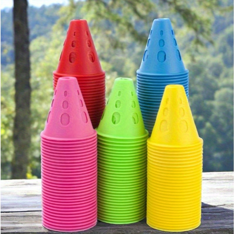 10 Bunte Rollkegel Aus Kunststoff Für Sporttraining – Ca. 8 Cm Hoch, Perfekt Für Skate-Übungen Und Hindernisparcours