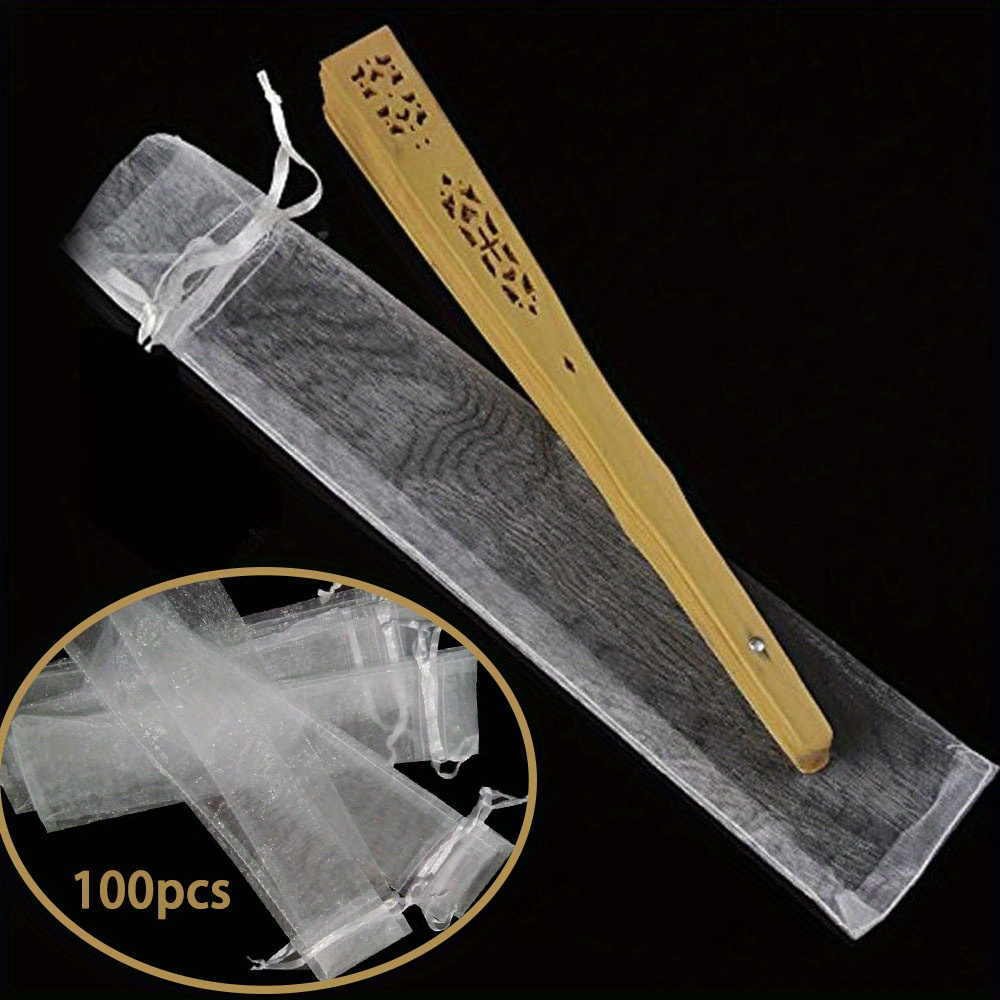 E-shop 100 Stück Organza-Beutel mit Zugband – Durchsichtige Netzbeutel mit Zugbandverschluss, PVC – Ideal für Hochzeitsgeschenke, Aufbewahrung,