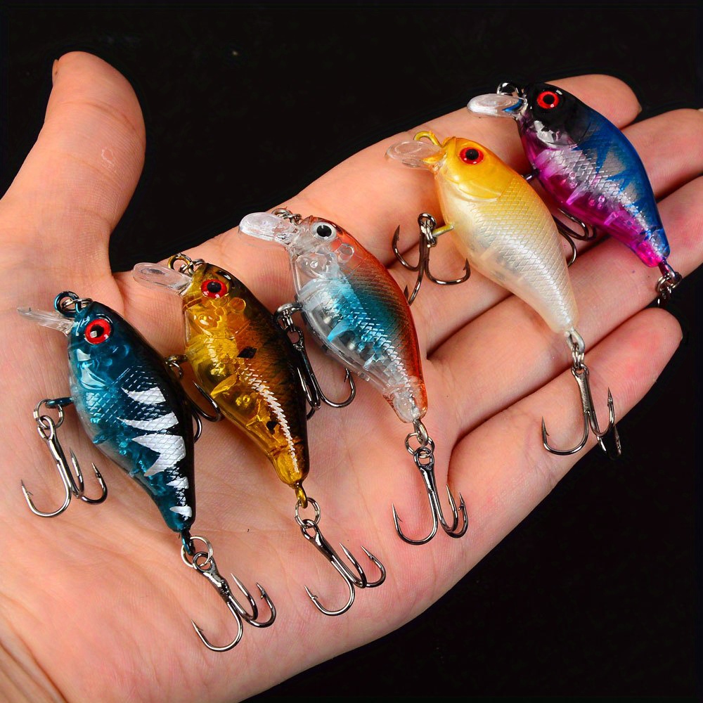 5pcs Floating Chubby Rock Bionic Lure Artificial Bait Long Cast For