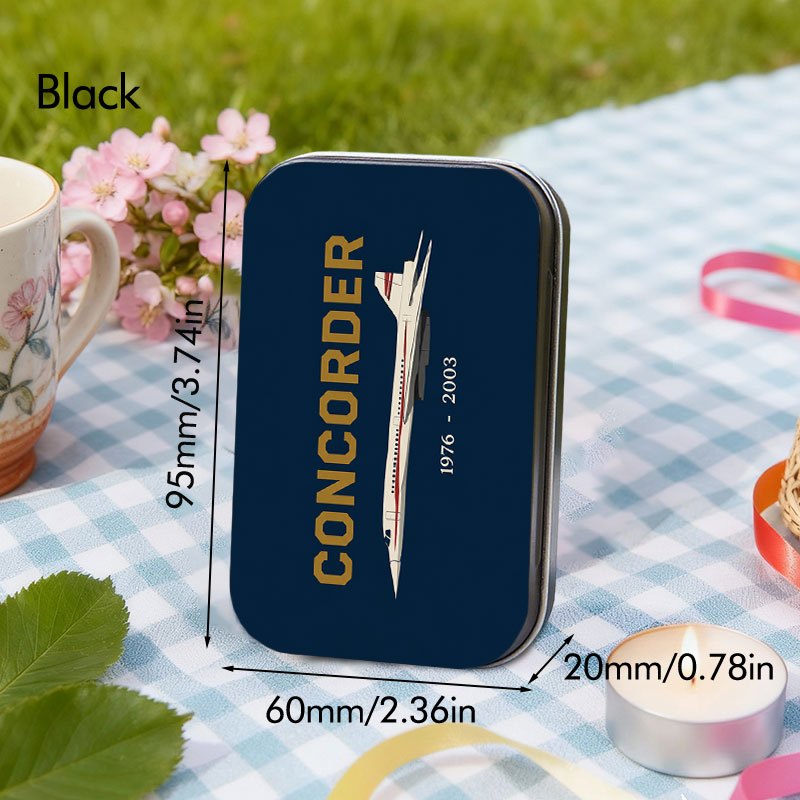 TEMU /silver 3-color Small Item Storage Iron Boxes, Printed With "concorde 1976-2003" And Concorde , Creative Aviation Enthusiast Gift, Exquisite 2d