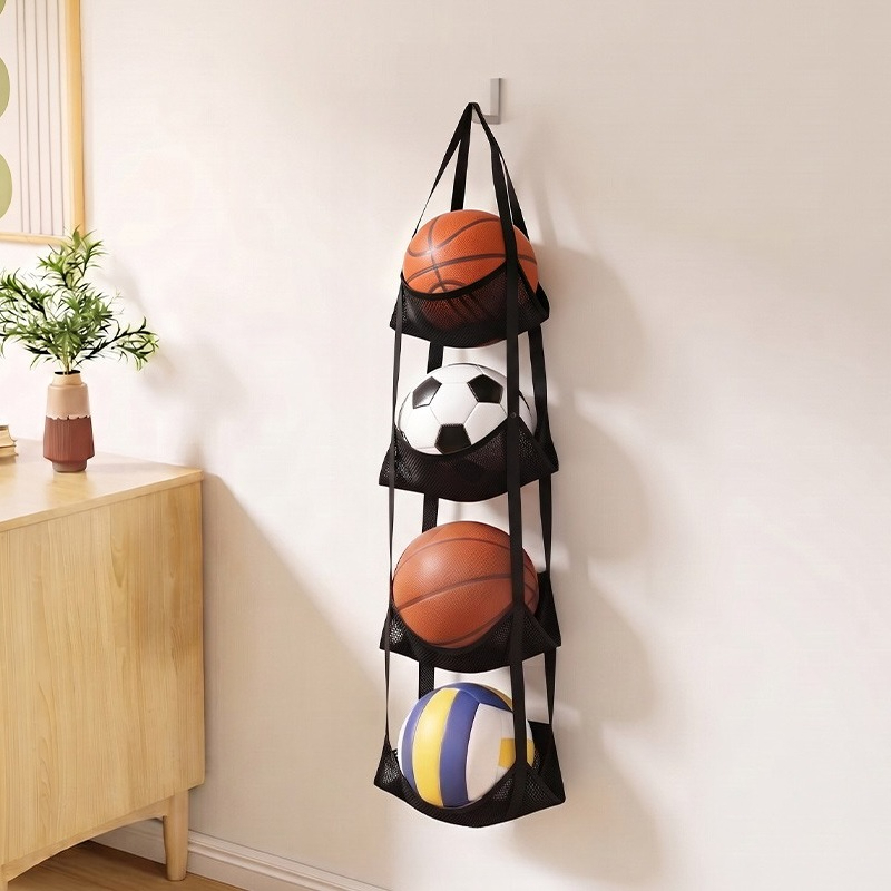 TEMU Panier de rangement pliable multicouche à balles suspendues, 1pc à 3 niveaux de 83Cm/32.7In ou 1pc à 4 niveaux de 110Cm/43.3In, organisateur de