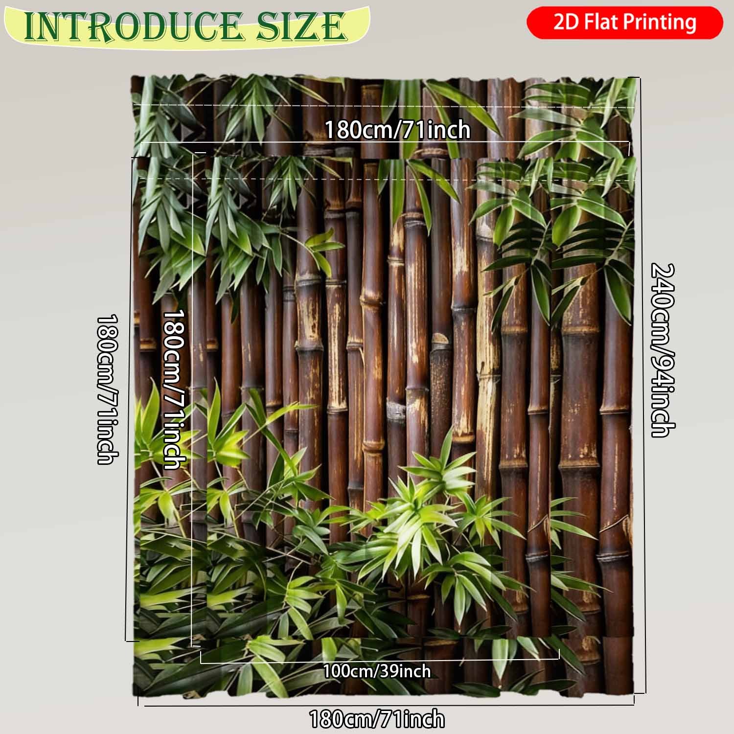 TEMU 1 rideau d'extérieur ultra-large avec un motif de forêt de bambou, adapté à toutes , y , l'été, et l'hiver. Idéal pour , les couloirs et les