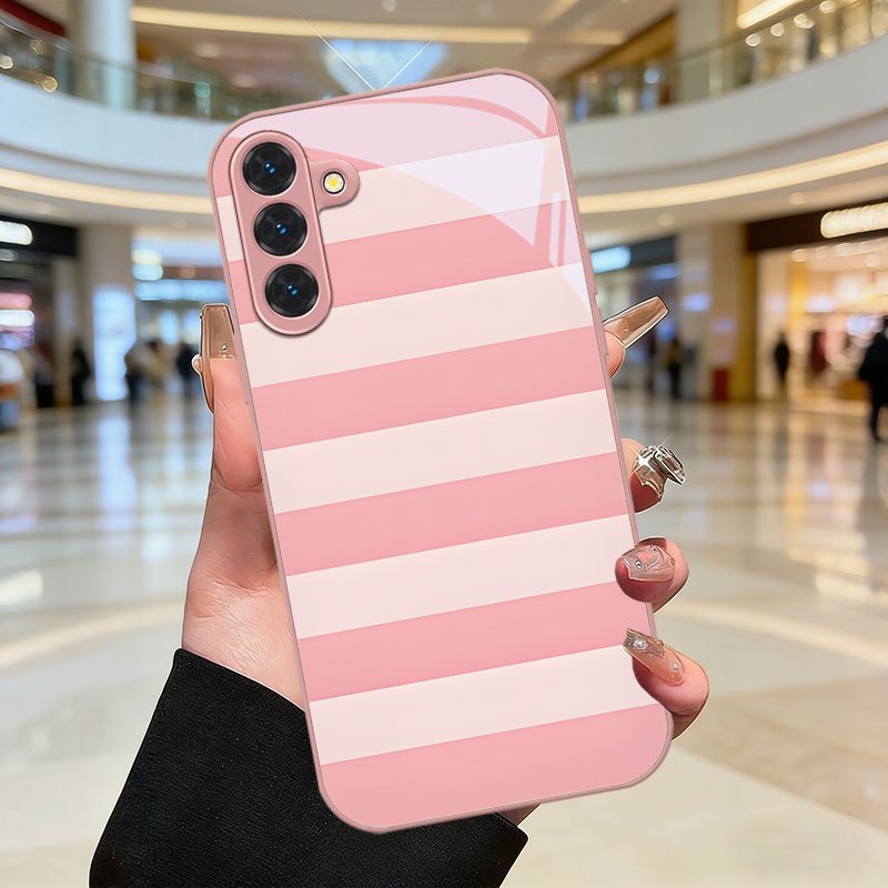 TEMU Phone Case: Striped Pink And Beige Pattern Phone Case Compatible With Galaxy S9+/s10/s20+/s20 Ultra/s21 5g/s21+/s22/s23 Plus/s24 Plus/s25/s25