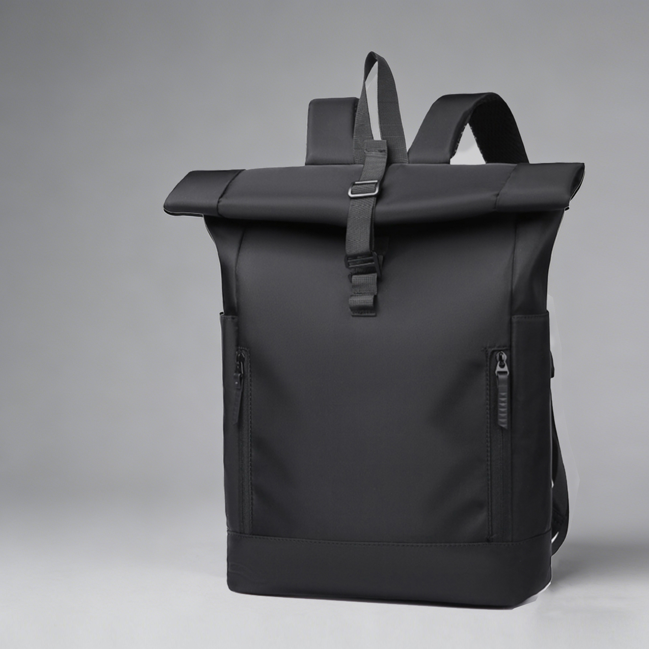 Large Capacity Unisex & Travel Backpack Compatible for 39.62cm Laptop, Expandable Rolled Edge & Soft Suitable for College, Gym, Commuting, Adjustable Straps, Hook-and-Loop Closure, Nylon/ Bookbag for Gifts