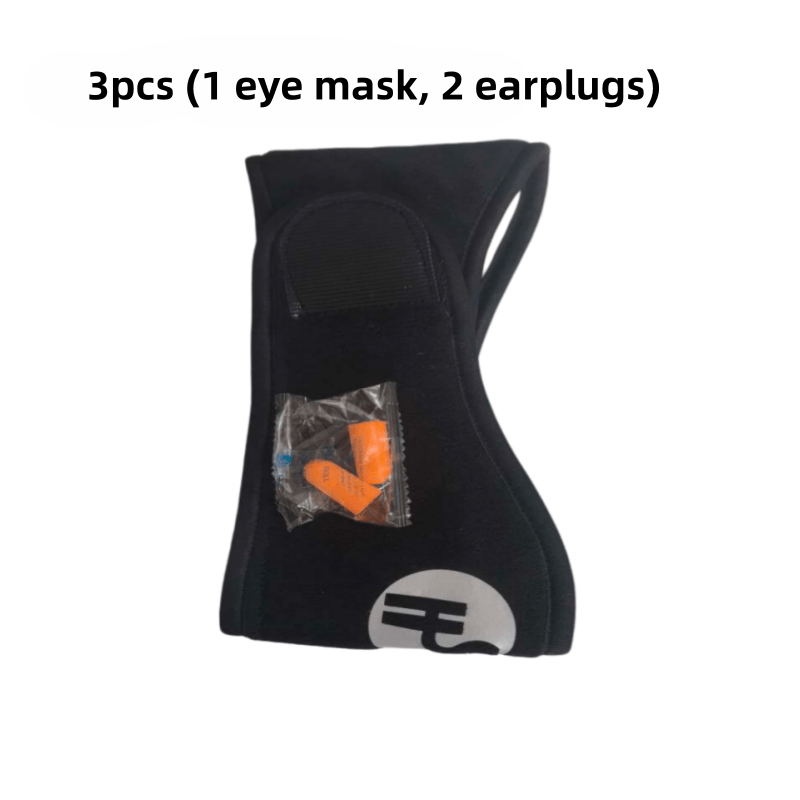 TEMU 3pcs/1 Set: 2 Soft Ear Matching Pieces + 1 Sleep Mask - Sleep Mask With Ear Covers, Adjustable Soft Polyester Fabric, Ideal For Travel & Home