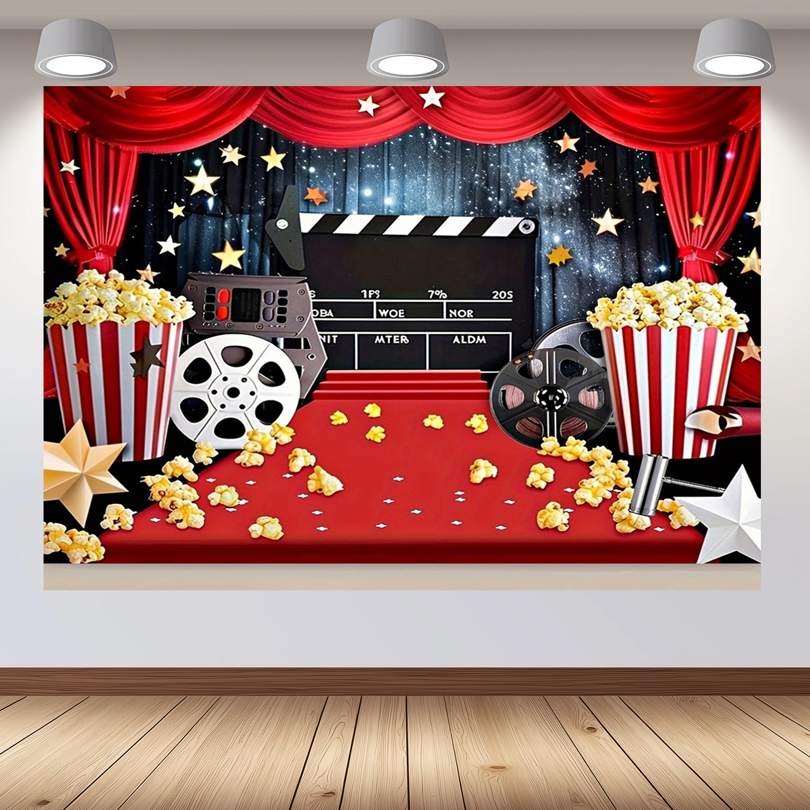 

1pc Movie-themed Polyester Backdrop, Multipurpose Fit, No Electricity Needed, Ideal For Decor