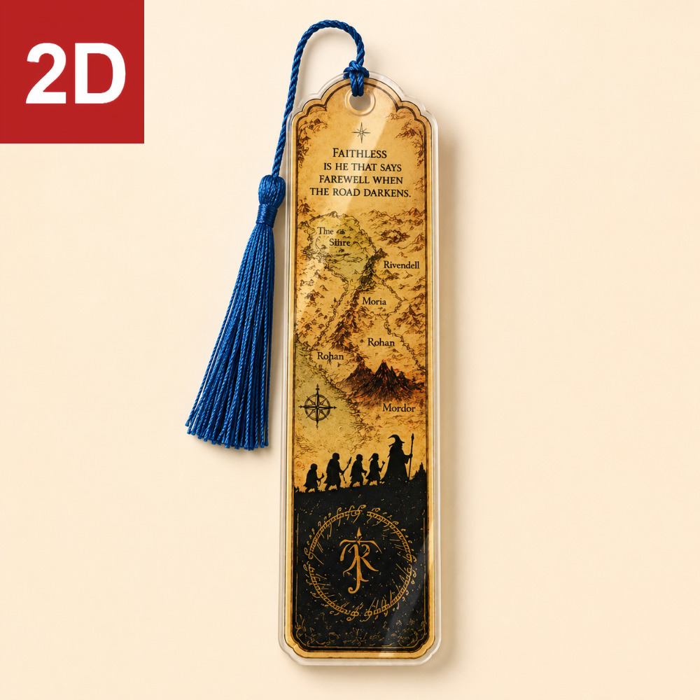 TEMU Wb Official Bookmark & Tassel - Middle Earth Map With Iconic Quote " Is He Who Says Farewell" - Collectible Gift Suitable For Lotr Fans, Book