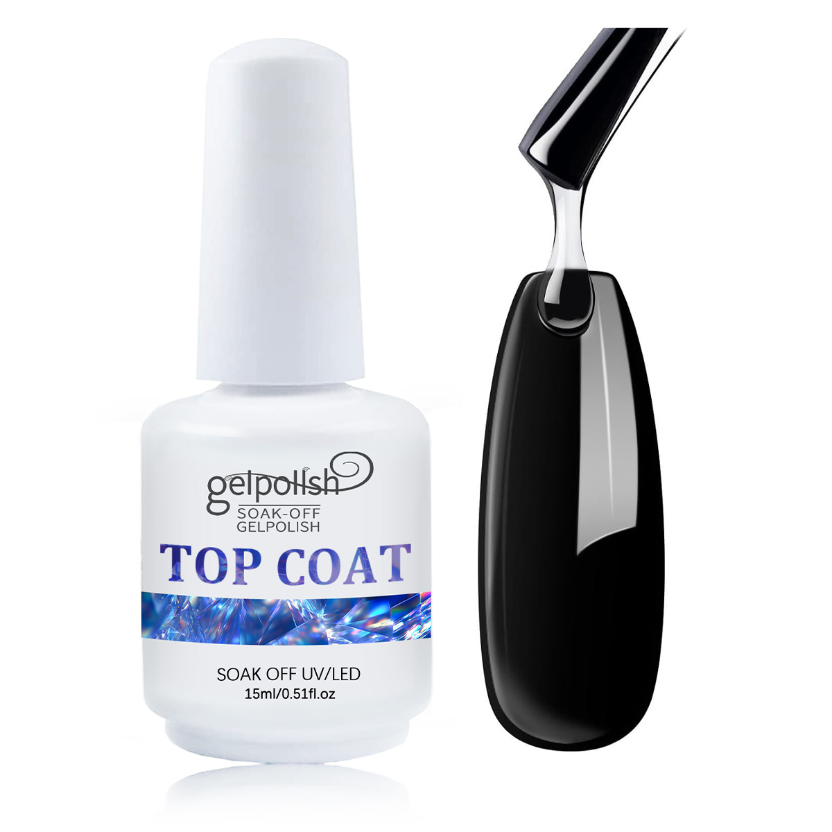 Image of [diamond Shine Gel] Diamond Shine No-wipe Gel - 0.51oz / Led Soak-off, High Gloss, Long-lasting, Scratch-resistant, End, Professional Nail Art Sealer For Salon & Manicure