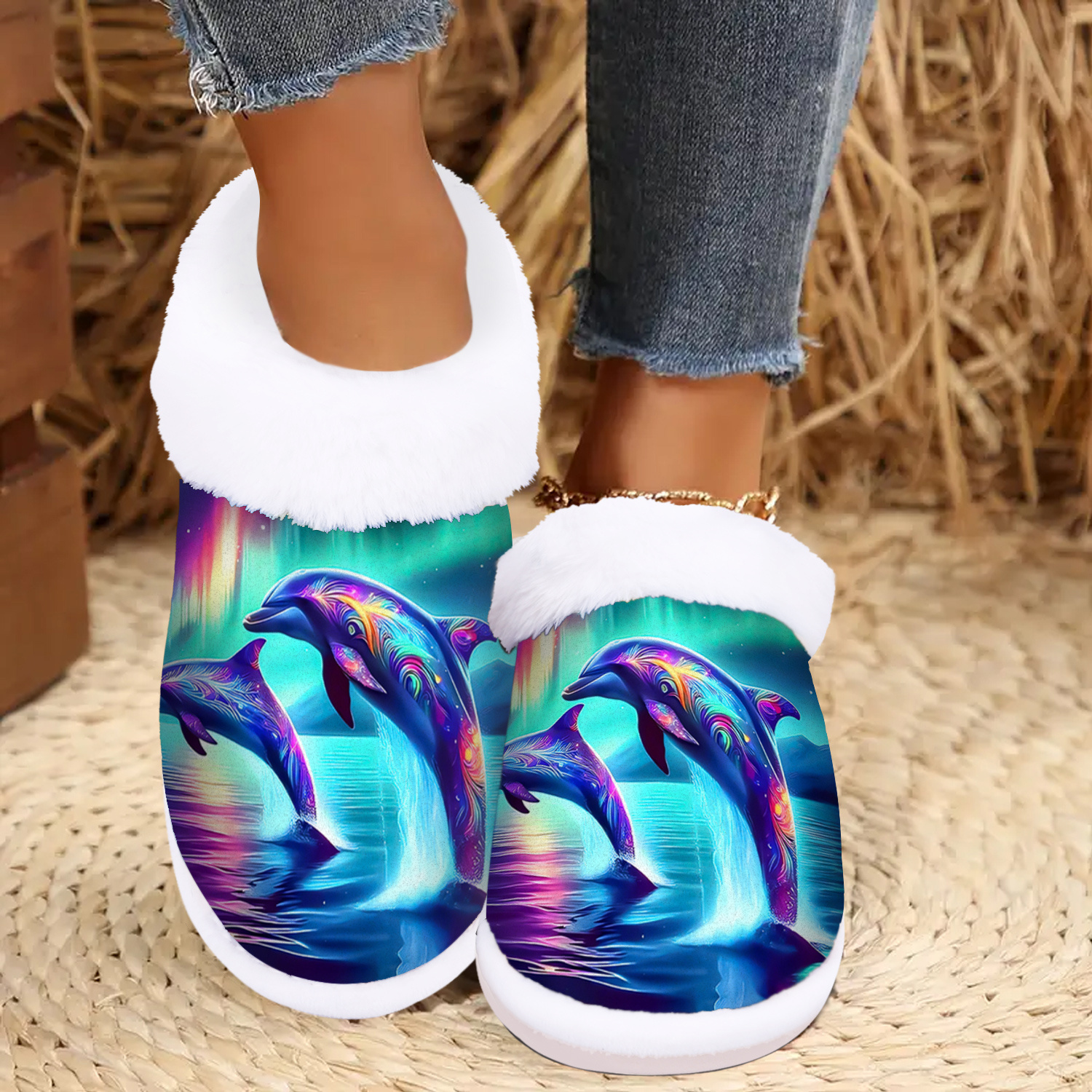 TEMU Ladies' Footwear For Season, Featuring A Non-slip Bottom And Soft Lining, For Home And Workplace, Cozy Winter Slippers, Casual Design, Machine