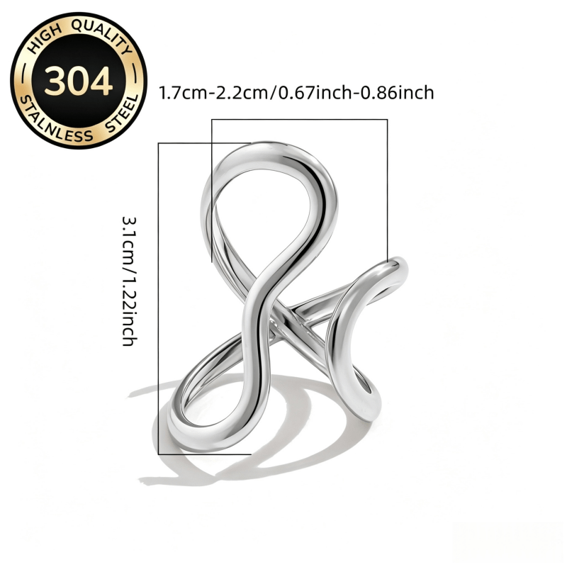 Elegant Irregular Lines Open Adjustable Rings for Daily Wear