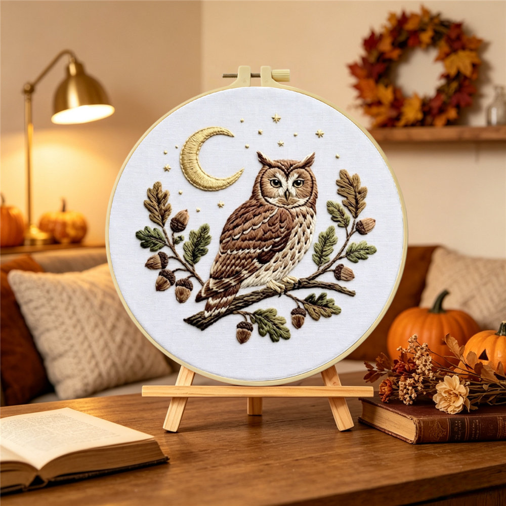 Owl Pattern Handmade DIY Embroidery Kit for Beginners