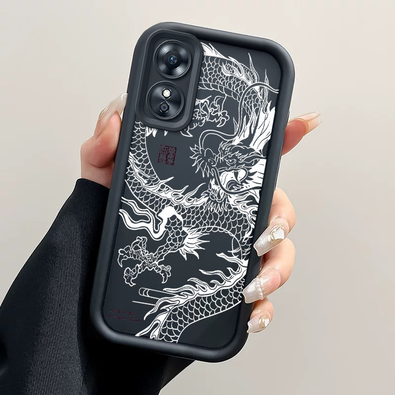 TEMU Phone Case - Dragon-themed Phone Case Designed For Oppo A17 And A17k, Featuring A Soft Tpu Material That Provides Shock Resistance. This