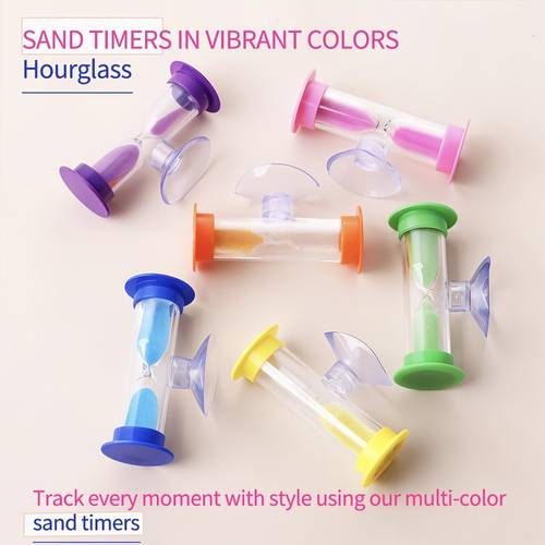 1pc new suction cup timer hourglass anti fall random color gift creative ornament transparent very suitable for brushing teeth classroom activities and games this mini hourglass of plastic and rotatable valentines day anniversary