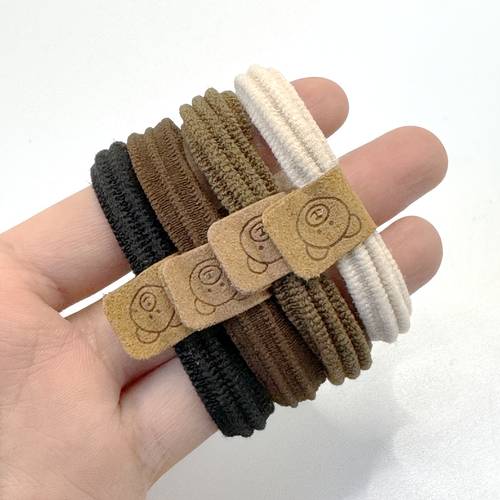 random mix of 6 12 18 24pcs of cute bear pattern hair additions high hair bands casual and versatile bun hair ties easy and elegant fabric hair additions fashionable and cute