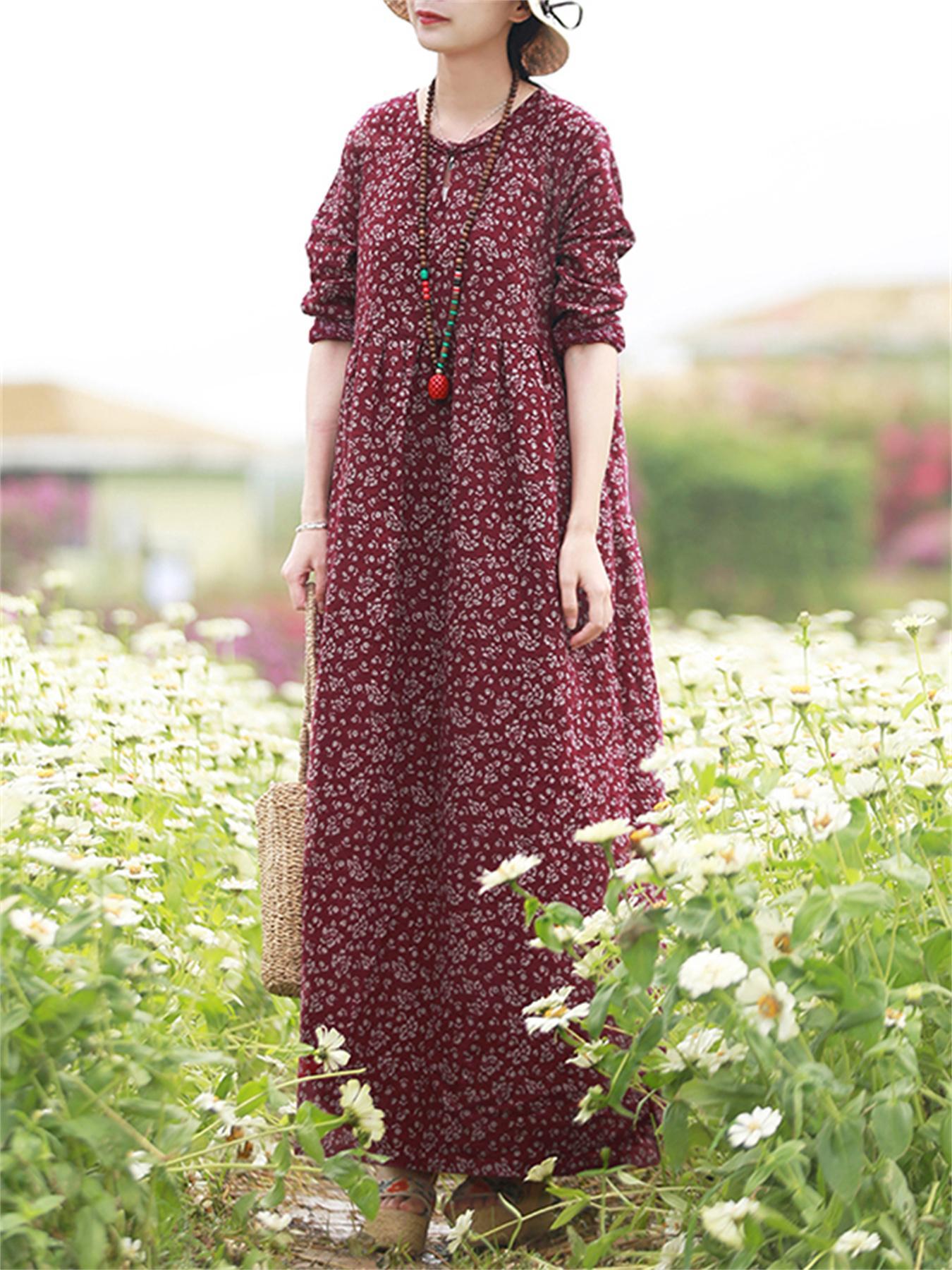 chinese dress ladies Baltic Born Womens Katinka Wrap Maxi Dress | Burgundy Multi Floral main image 0