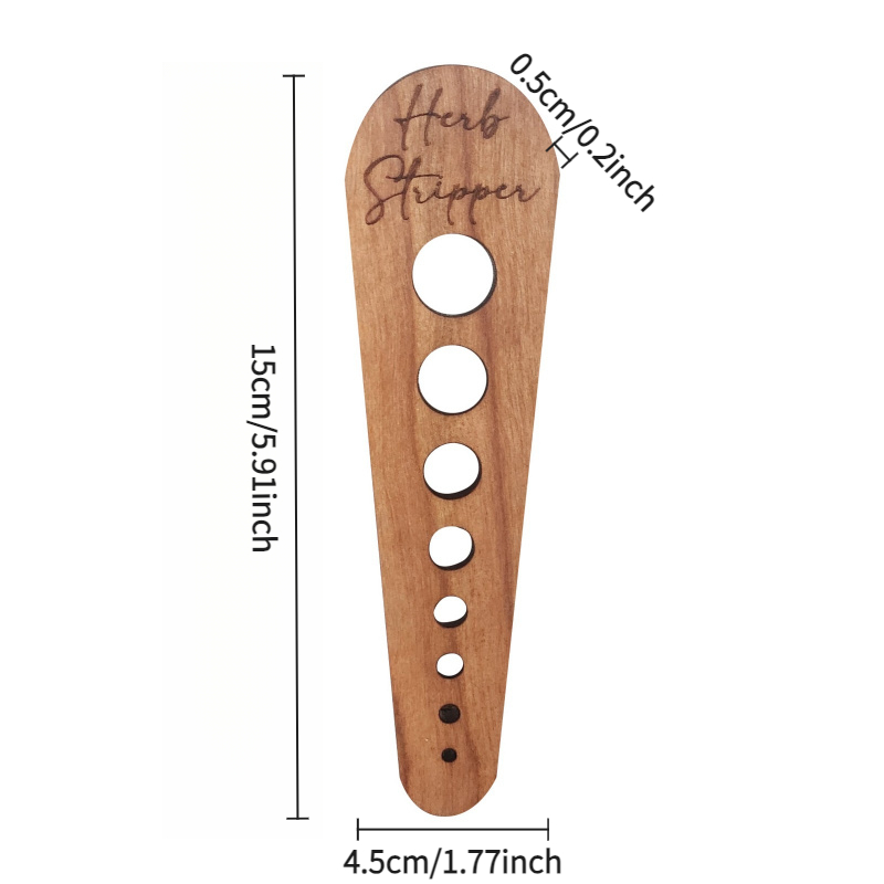 TEMU 2d Flat Wooden Vegetable Leaf Remover, Home Kitchen Cooking Tool, Wooden Leaf Removal Artifact