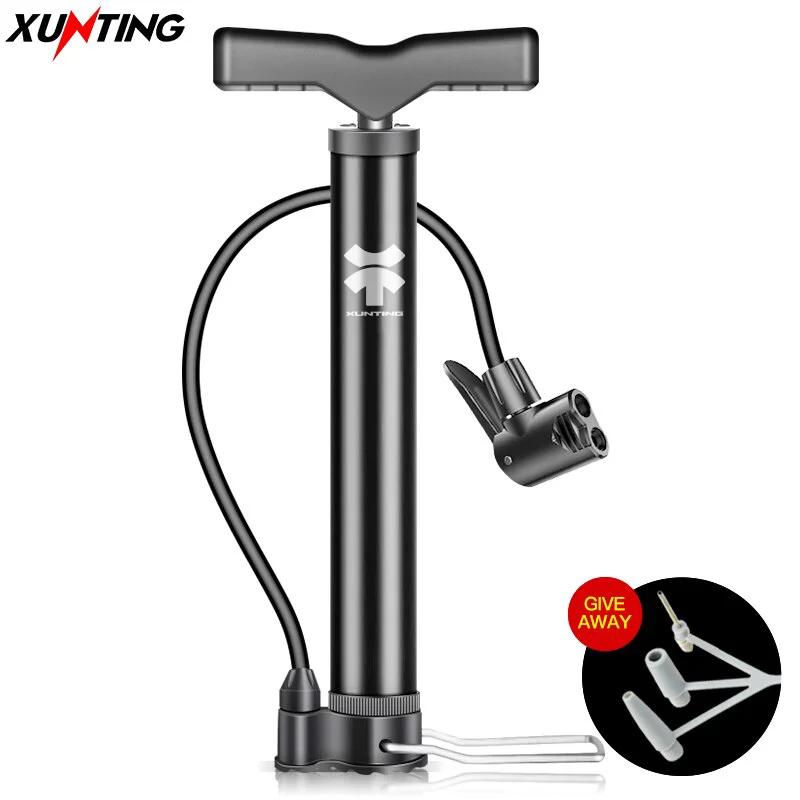 E-shop XUNTING -förmige Fahrradpumpe 120PSI, tragbare Aluminiumlegierung, geeignet für Mountainbikes/Rennräder/Bälle