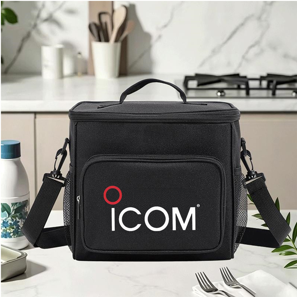 TEMU 1pc Logo Insulated Lunch Bag With Ice Pack - Portable -compatible Cooler Suitable For Commute, Picnic Essentials, Coated Holder For, Office,