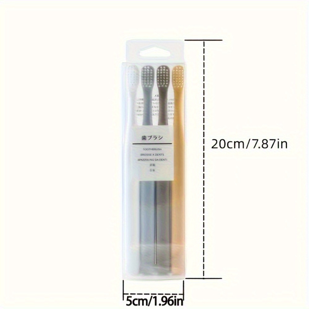 4pcs Macaron Japanese Toothbrush Set for Adults with Soft Bristles