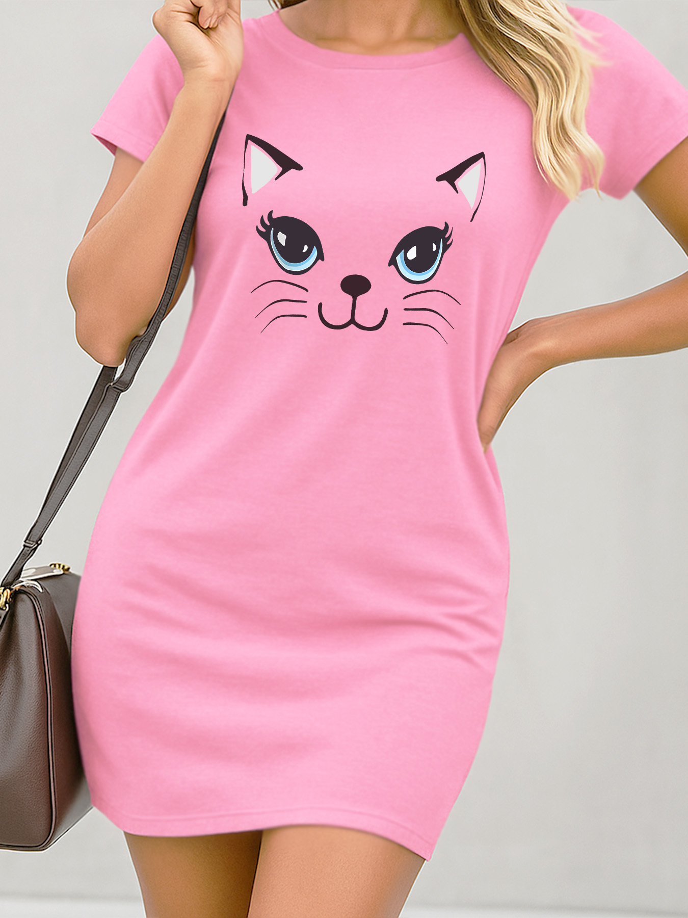 white christmas dresses Casual Summer Dress Cute Pink Blue Circular Irregular Mini KYLIE JENNE –  Barbieprincess main image 0