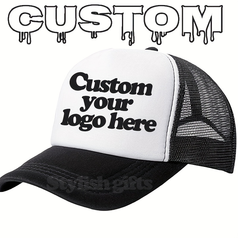 TEMU 1 Custom Baseball - Personalized Text/logo, Adjustable Snapback Closure, Lightweight And Breathable Mesh Back - Personalized Gift For Father,