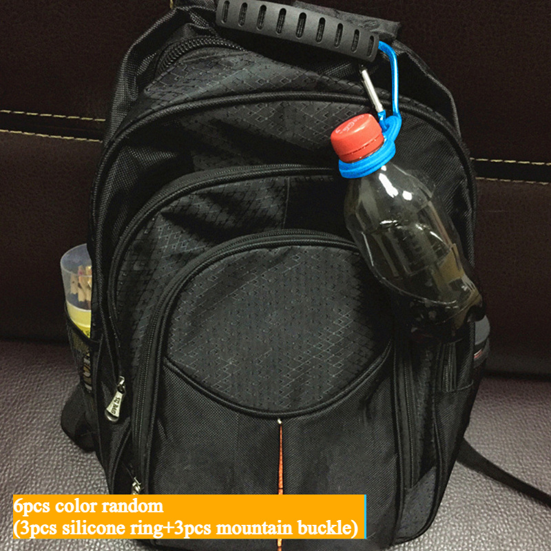 TEMU 3 Silicone Rings+ 3 Hiking Hooks, Outdoor Sports Water Bottle Hooks, 6-color Random, Durable Drink Hooks That Serve As Portable Hooks And Casual