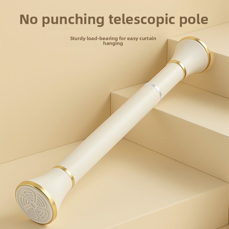 TEMU 1 pièce Tringle de rideau de douche rétractable perçage, Tringle à rideau multifonctionnelle à double réglable, Tringle épaissie pour une
