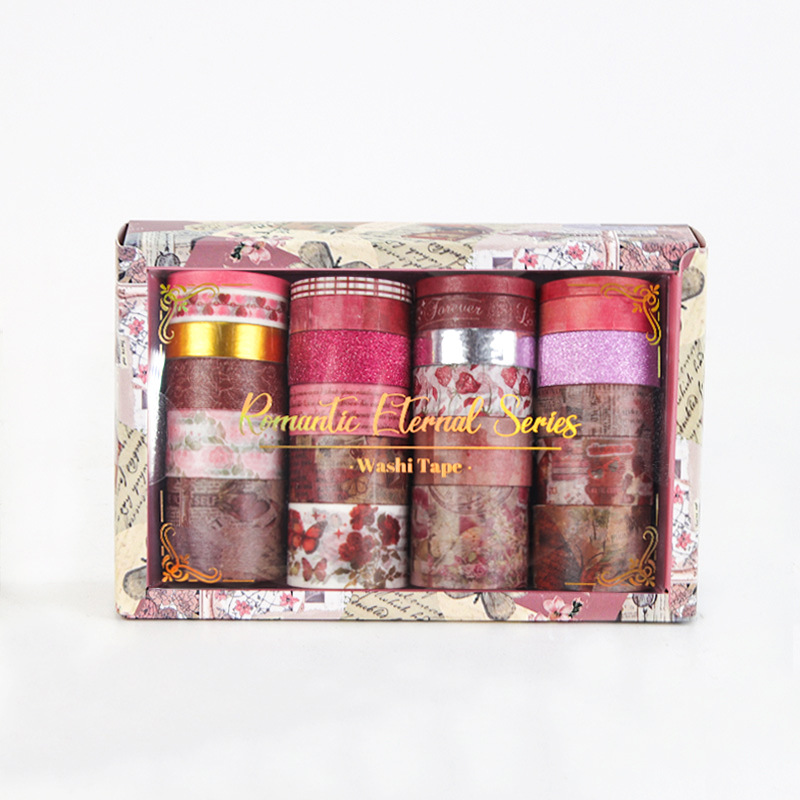 TEMU Paquete de 24 rollos de cinta washi estilo retro, cinta de enmascarar con temática vintage, cintas washi de lámina multicolor para cuentas de ,
