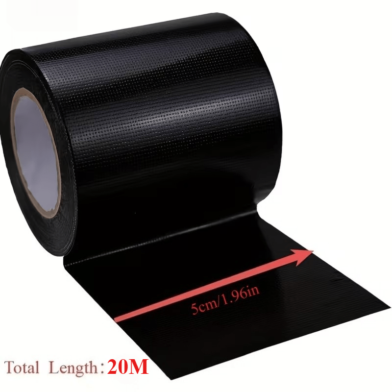 TEMU 1 Roll 787.4in Repair Tape - Self-adhesive, Waterproof, Heavy Duty Vinyl Polyester High Quality All Weather Black Fabric Tape For Marine Rv