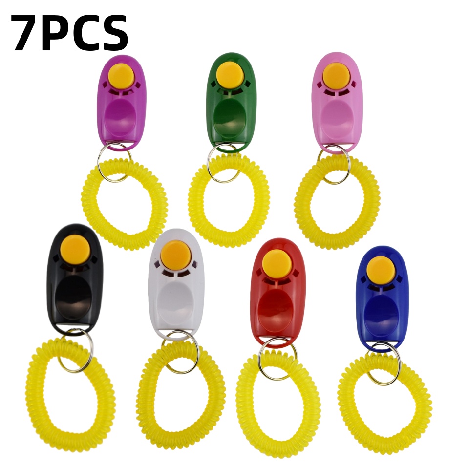 TEMU 7 pezzi/5 pezzi/3 pezzi Clicker per cani a forma di con cinturino da polso, clicker sonoro efficace per addestramento e obbedienza di animali